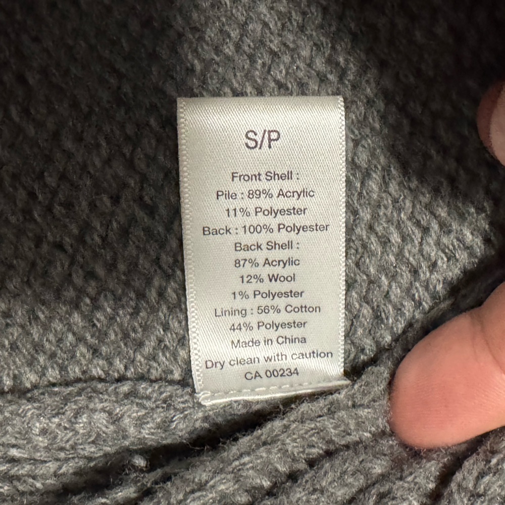 037 HUDSON’S BAY COMPANY Vintage Women’s Faux Fur Knitted Vest - Grey, Small - Picture 7 of 7